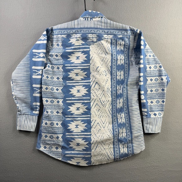 Vintage Panhandle Slim Shirt Mens 17x35 Aztec Western Cowboy Rodeo Made in USA - Picture 7 of 12